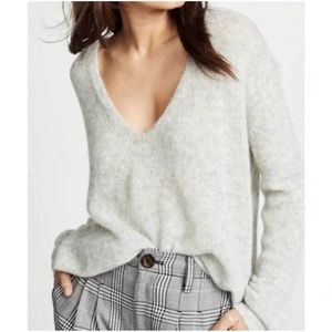 Free People Gray V-Neck Sweater